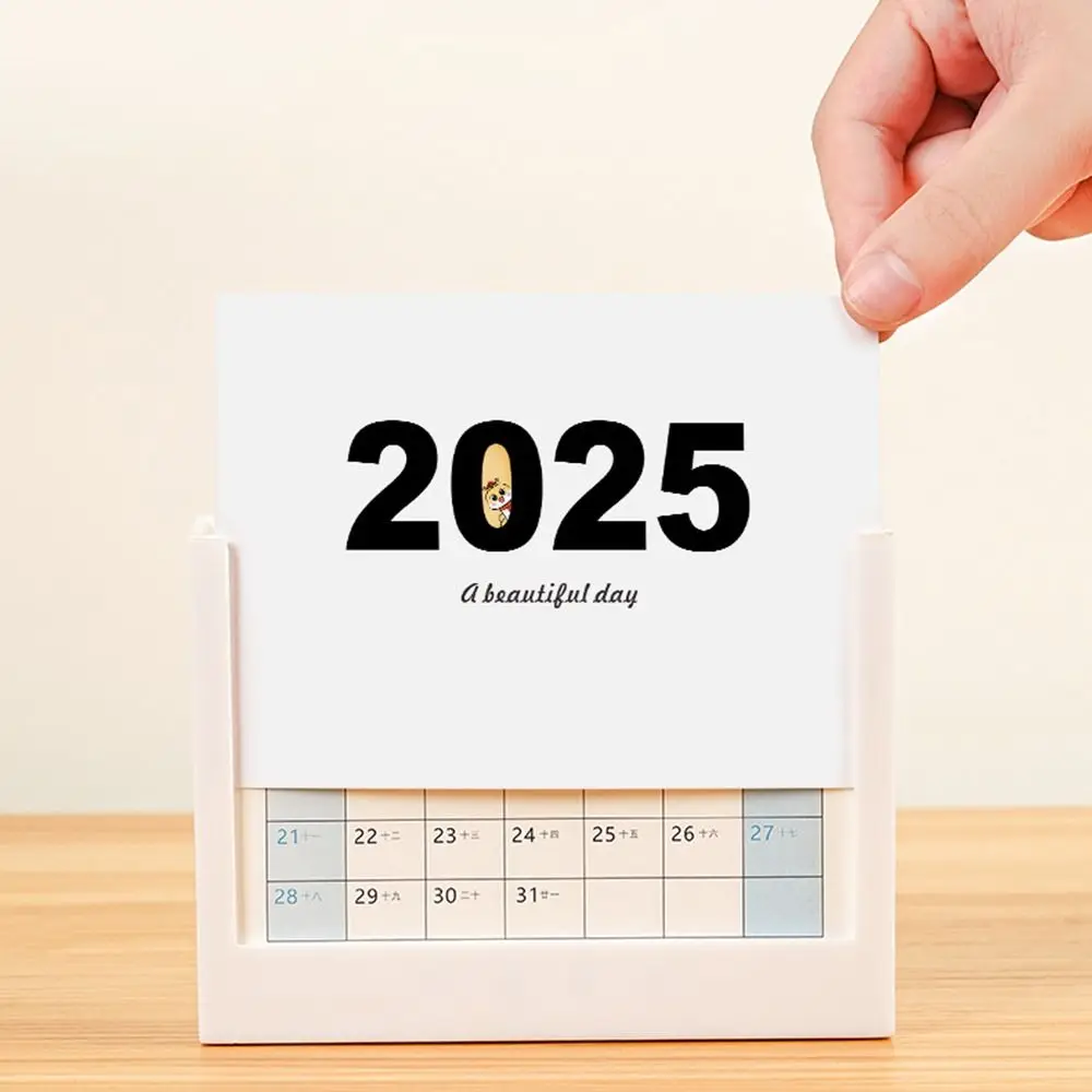 2025 Desk Calendar Organizers Desk Calendar Creative Makeup Brush Holder Multi-Function Reusable Desk Finishing Container Home