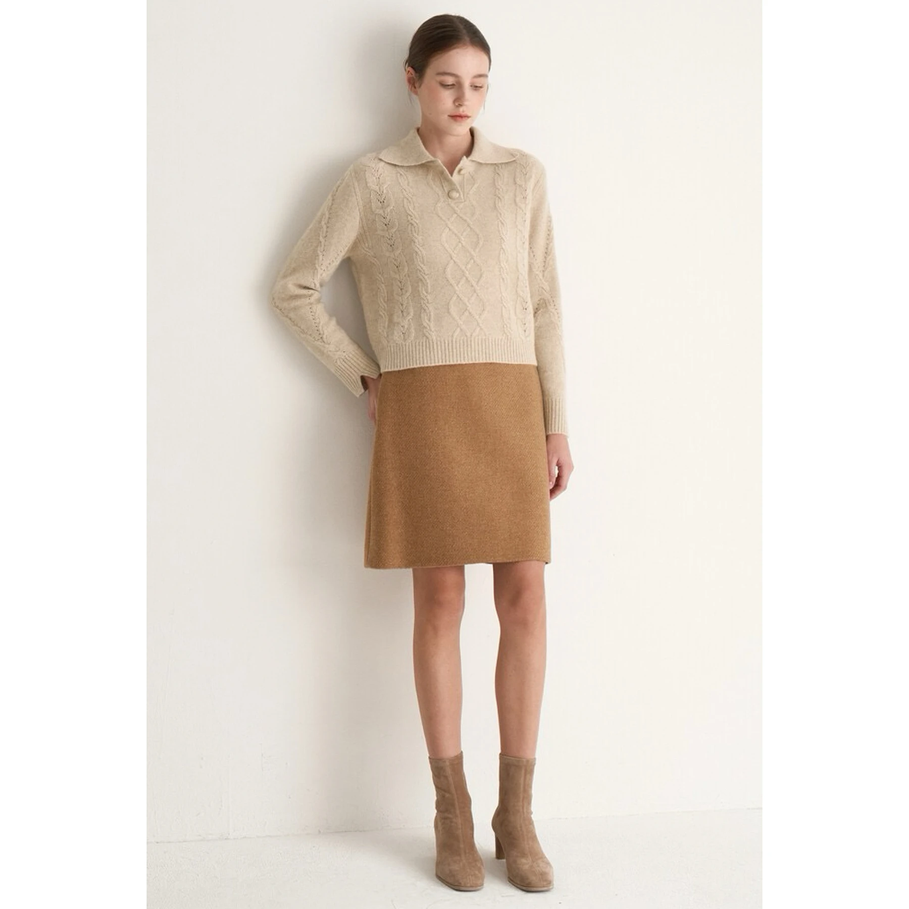 

Зимний вязаный шерстяной свитер с лимонным сыром и воротником, свободный крой, женский модный свитер на пуговицах, длинный све