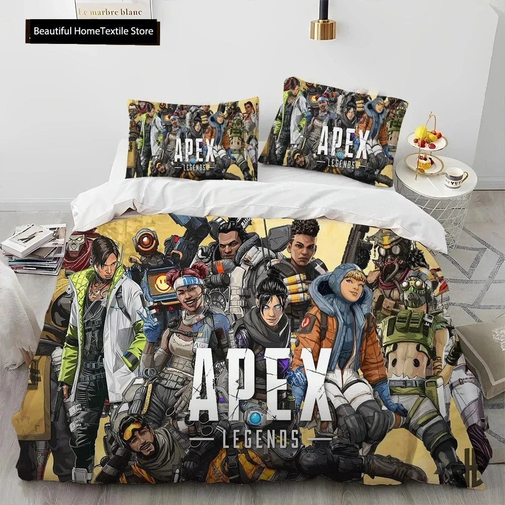 A-Apex  Legends Game Gamer Cartoon Comforter Bedding Set,Duvet Cover Bed Set Quilt Cover Pillowcase,king Queen Size Bedding Set