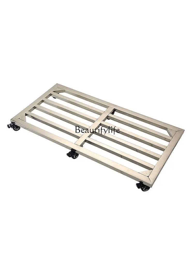 

Stainless Steel Bracket Mobile Base Rice Surface Moisture-Proof Storage Rack Can Be Customized