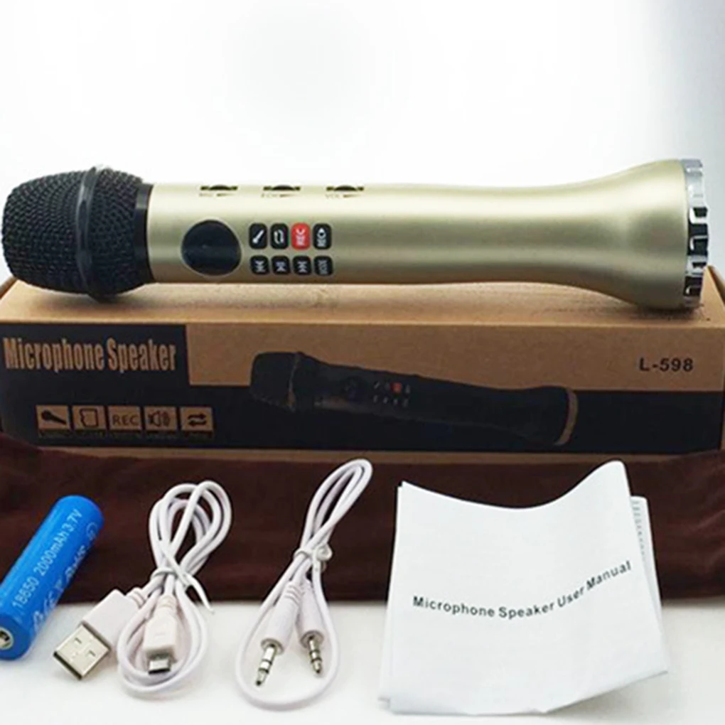 Wireless Microphone Handheld Karaoke Bluetooth Speaker LED Display Screen TF Card Singing Recorder Sing Anywhere Anytime