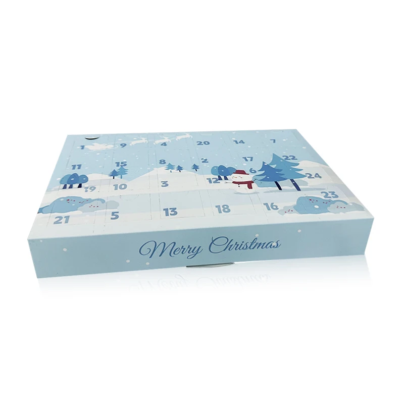 Customization.Christmas Paper Empty 12 Day Advent Calendar Packaging for Pets Candles Chocolate Cookie