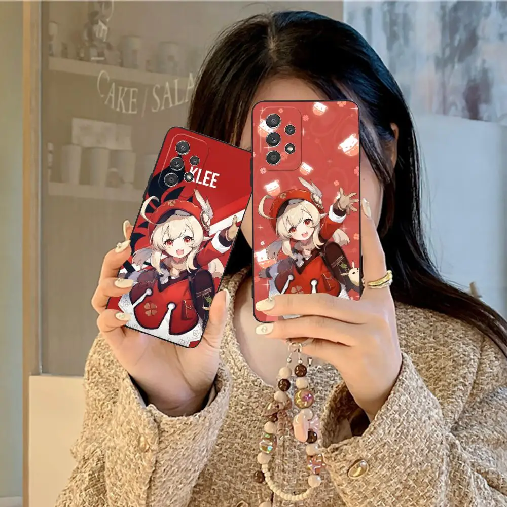 Game GI Klee Mobile Phone Case for Samsung Galaxy A56 55 54 53 52 51 36 35 34 23 16 15 5G Colorful Cover Cover Cellphones Pretty