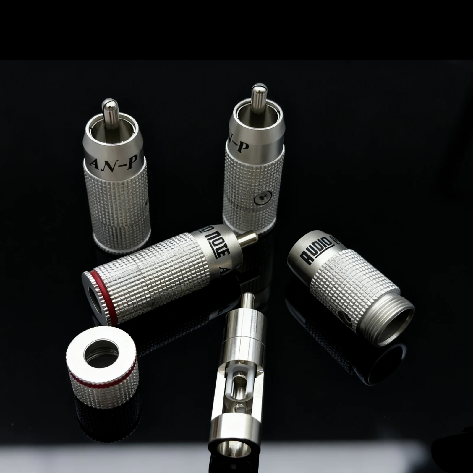 

4Pcs HiFi Audio UK Audio Note AN-Vx Silver Plated RCA Lotus Plug RCA Plug Signal Line Connector 6mm