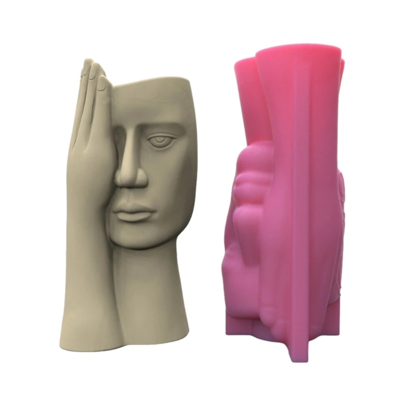 Hand-making Silicone Moulds Screened Human Face Shaped for DIY Succulent Planter