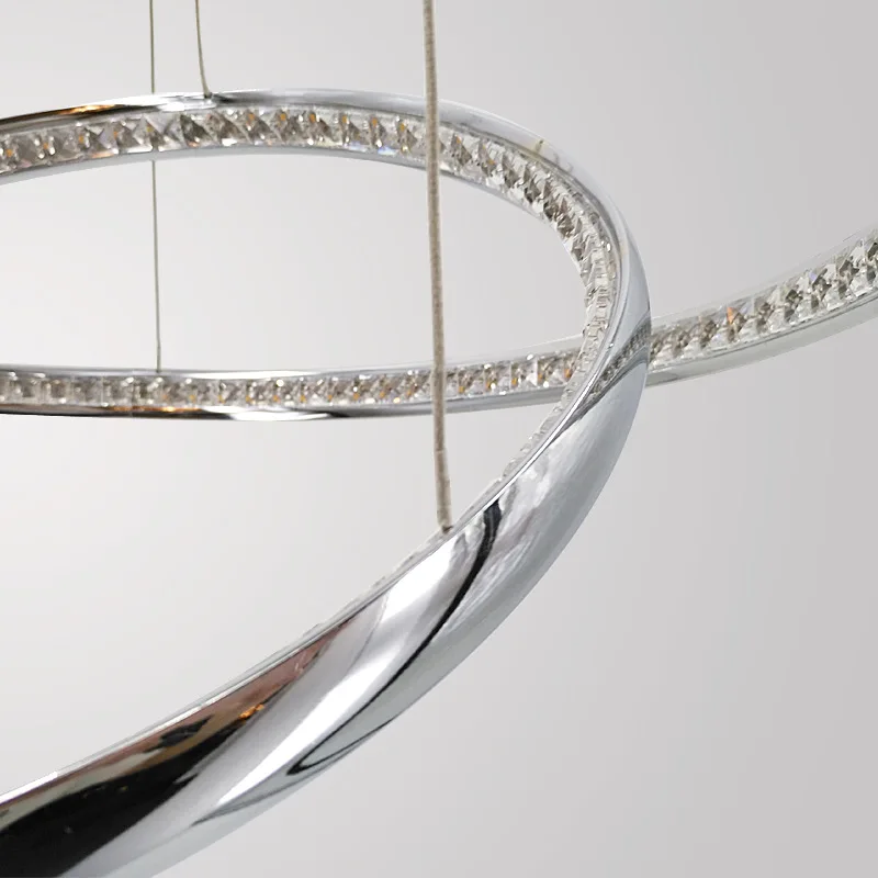 Round Crystal Pendent Lamp, Modern and Minimalist Decorating Lighting Fixture Suitable for Living Rooms and Dining Rooms