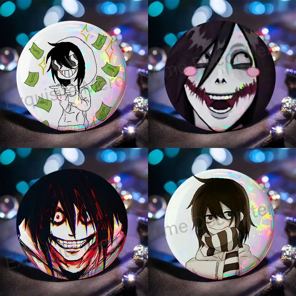 C-Creepypasta Killer J-Jeff HD Print Badges Pretty Round Display Brooches IP merchandise 32mm 58mm 75mm 44mm 25mm
