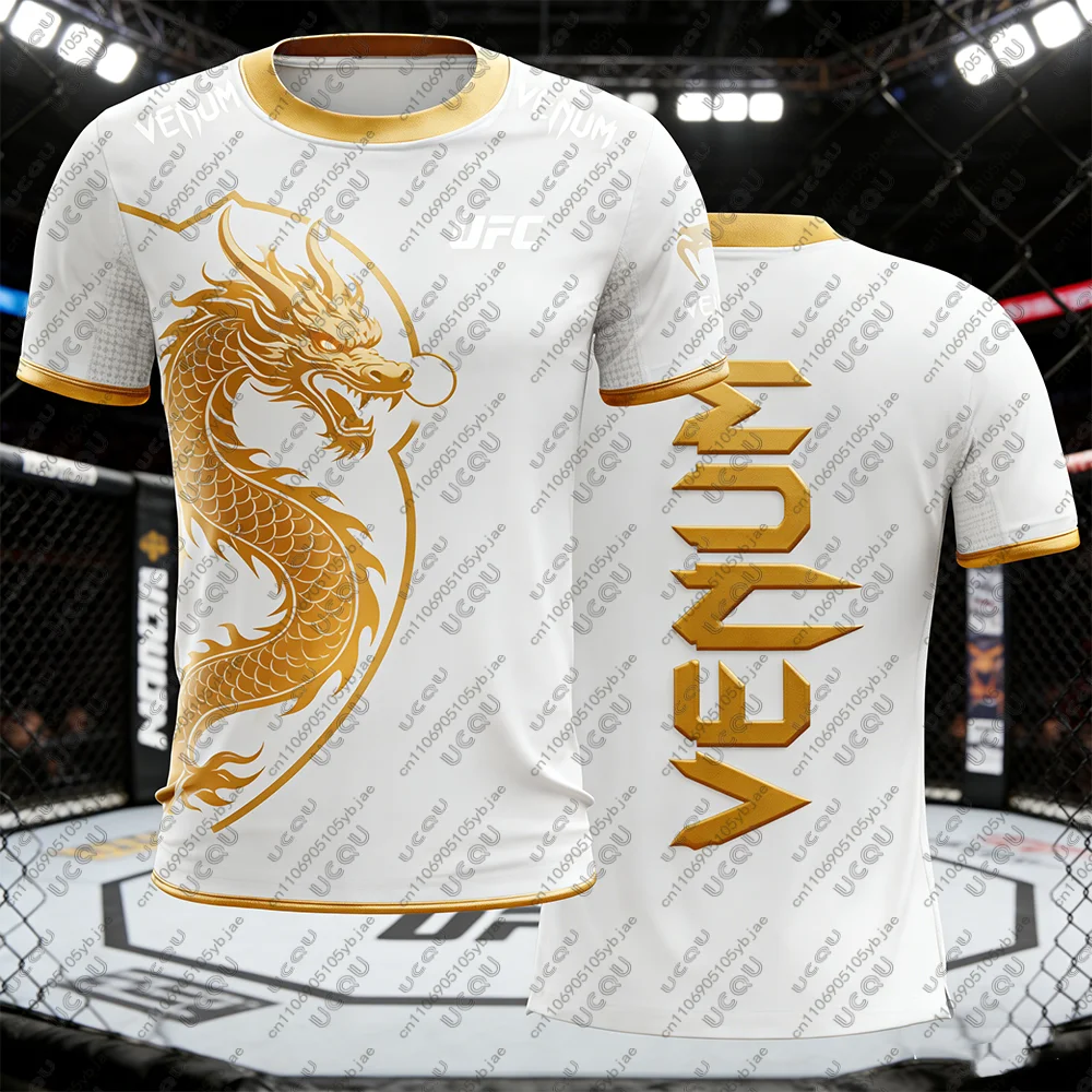 

2026 Men Male Boys Ufc Boxing Casual Breathable Quick Drying T-Shirt Tee Top T Shirt Gift Clothes Fitness Sportswear Dragon MMA