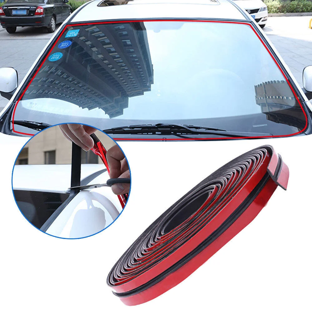 Car Rubber Seal Strips Auto Seal Protector Sticker Window Edge Windshield Roof Rubber Sealing Strip Noise Insulation Universal