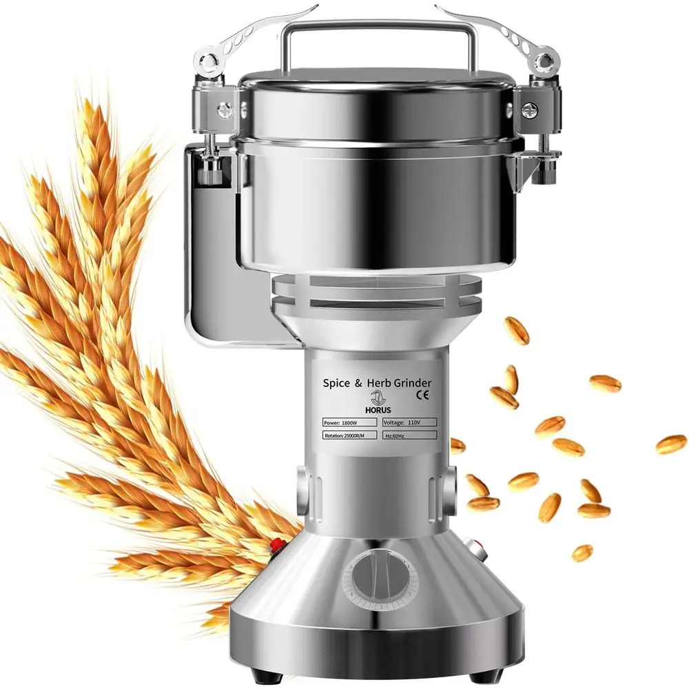 

Electric Grain Mill 750g, lour Grinder Mill StainlSteel or Home, Counter Grain Grinder or Wheat Berry, Rice, Corn, Herbs, Spices