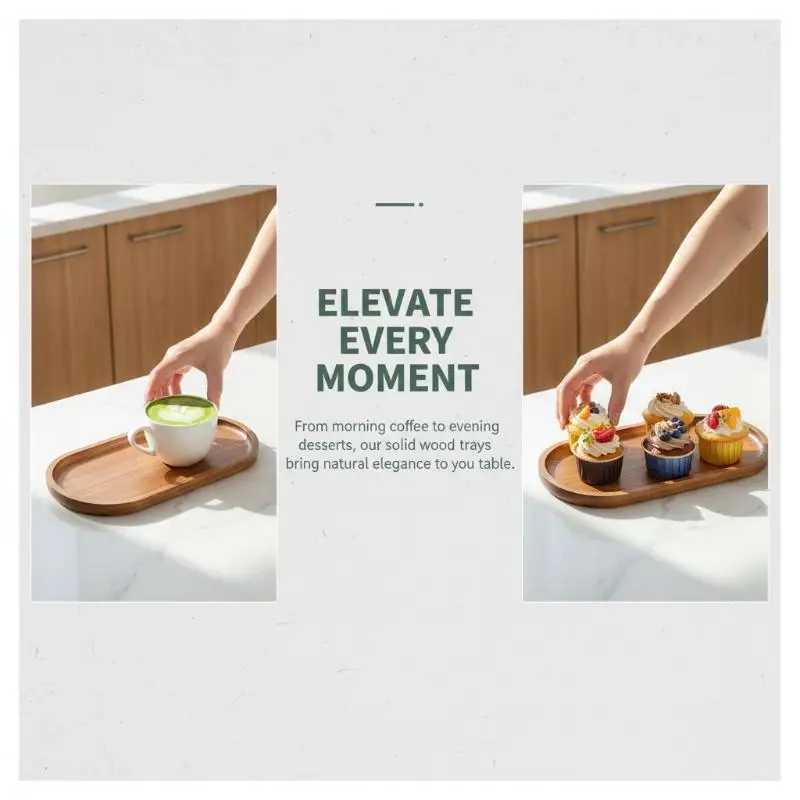Dessert Plate Japanese Solid Wood 1 Piece Wooden Snack Tray for Kitchen Restaurant Buffet Setting