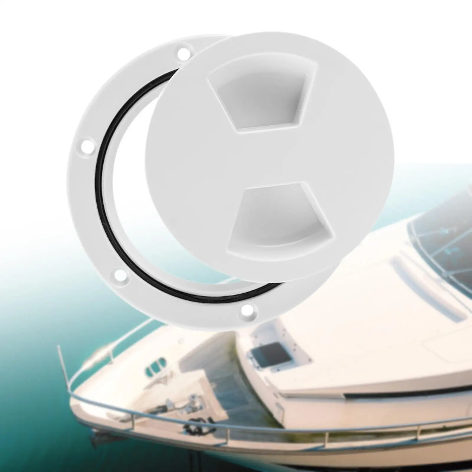 

Marine Deck Access Hatch Leakproof ABS Plate with Rubber O Rings and Easy Open Knob for Boat Yacht RV Replacement