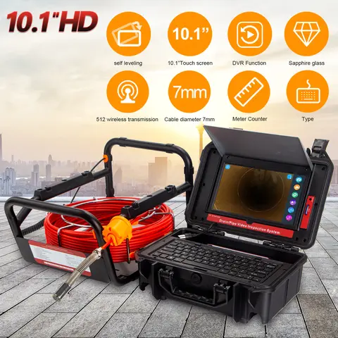파이프라인 위치 내시경 이미지 셀프 레벨링 DVR,SYANSPAN 23mm 배수관 검사 카메라, 512Hz 송신기 Sonde IP68