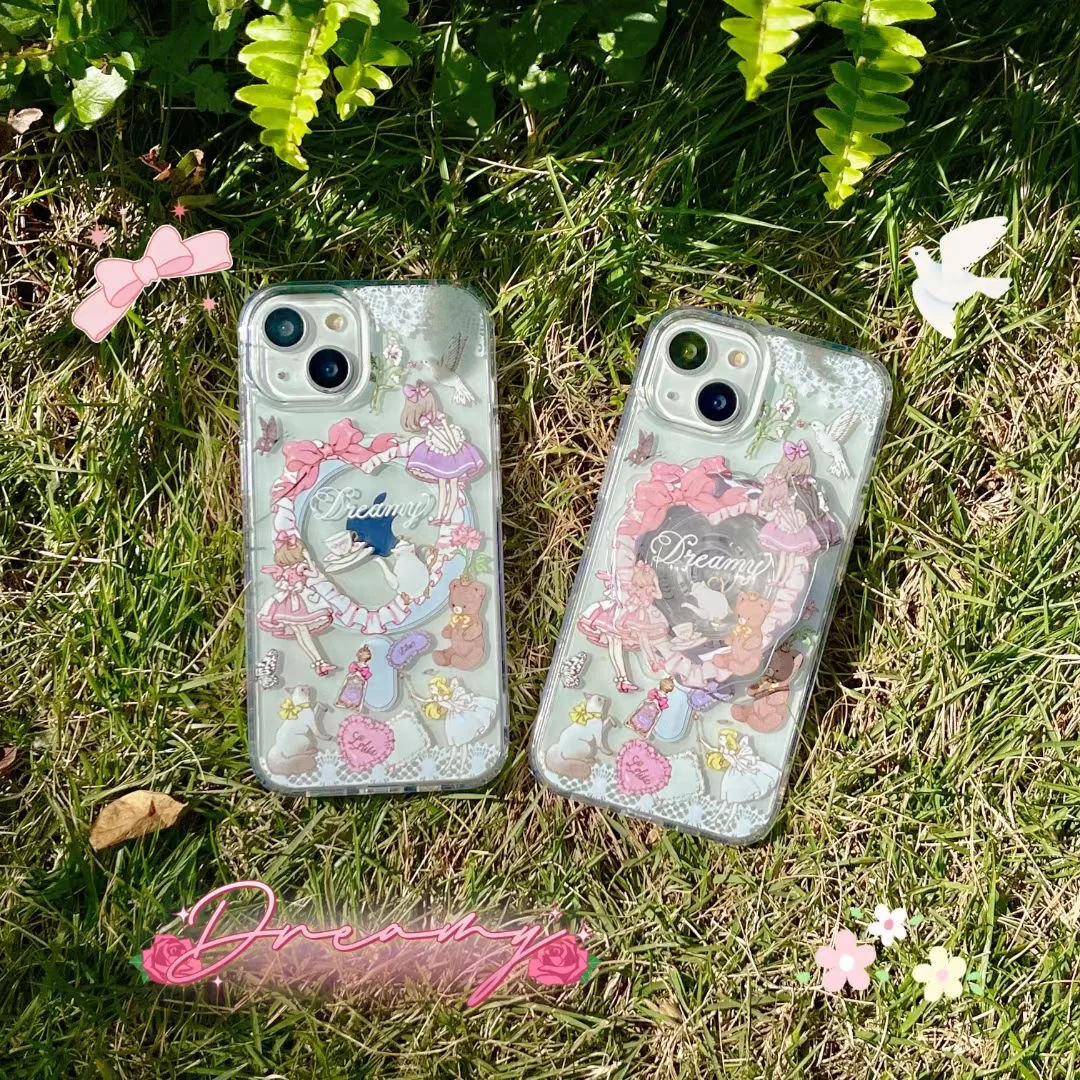 Heart Love Beautiful Princess Happy Birthday Wireless Charging For Magsafe Case For iPhone 15 14 13 12 11 Cute Bear Cover