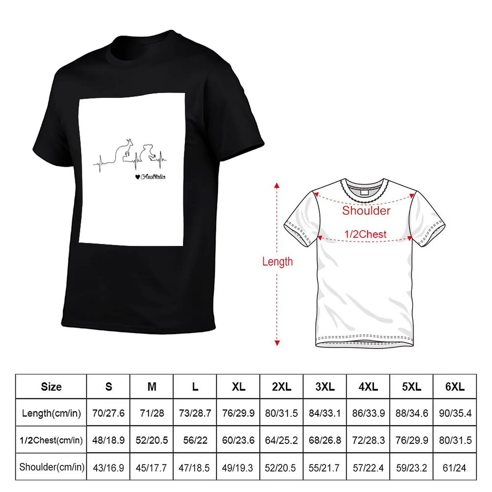 Australia Heartbeat - Kangaroo and Koala Draw Gift T-Shirt cute tops customs design your own man t shirt tshirts for men