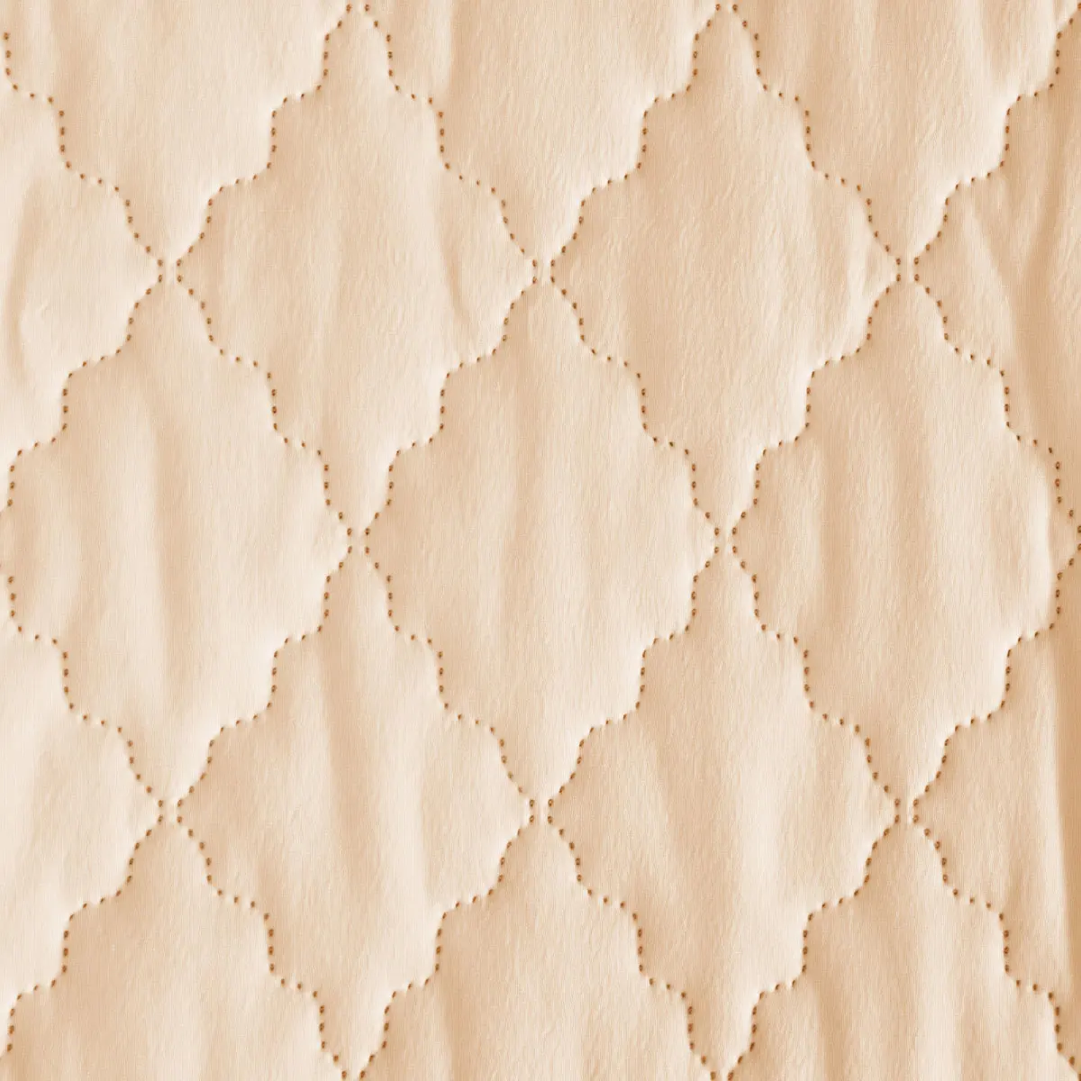 Beige Diamond Embossed Thermal Grommet Curtain, 3-Layer Windproof Cold Blocking Drapes, Soundproof Full Blackout Window Curtain