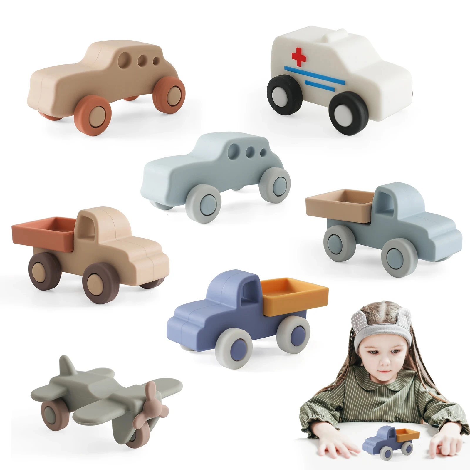 Montessori Baby Silicone Car Toys 0 12 Months Newborn Baby Things Silicone Baby Teether Toy Car Educational Toy Silicone Blocks