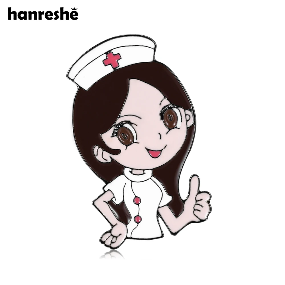 

Hanreshe Cute Nurse Enamel Brooch Pin Cartoon Nursing Medical Jewelry Backpack Lapel Badge Accessories for Women Medicine Staff