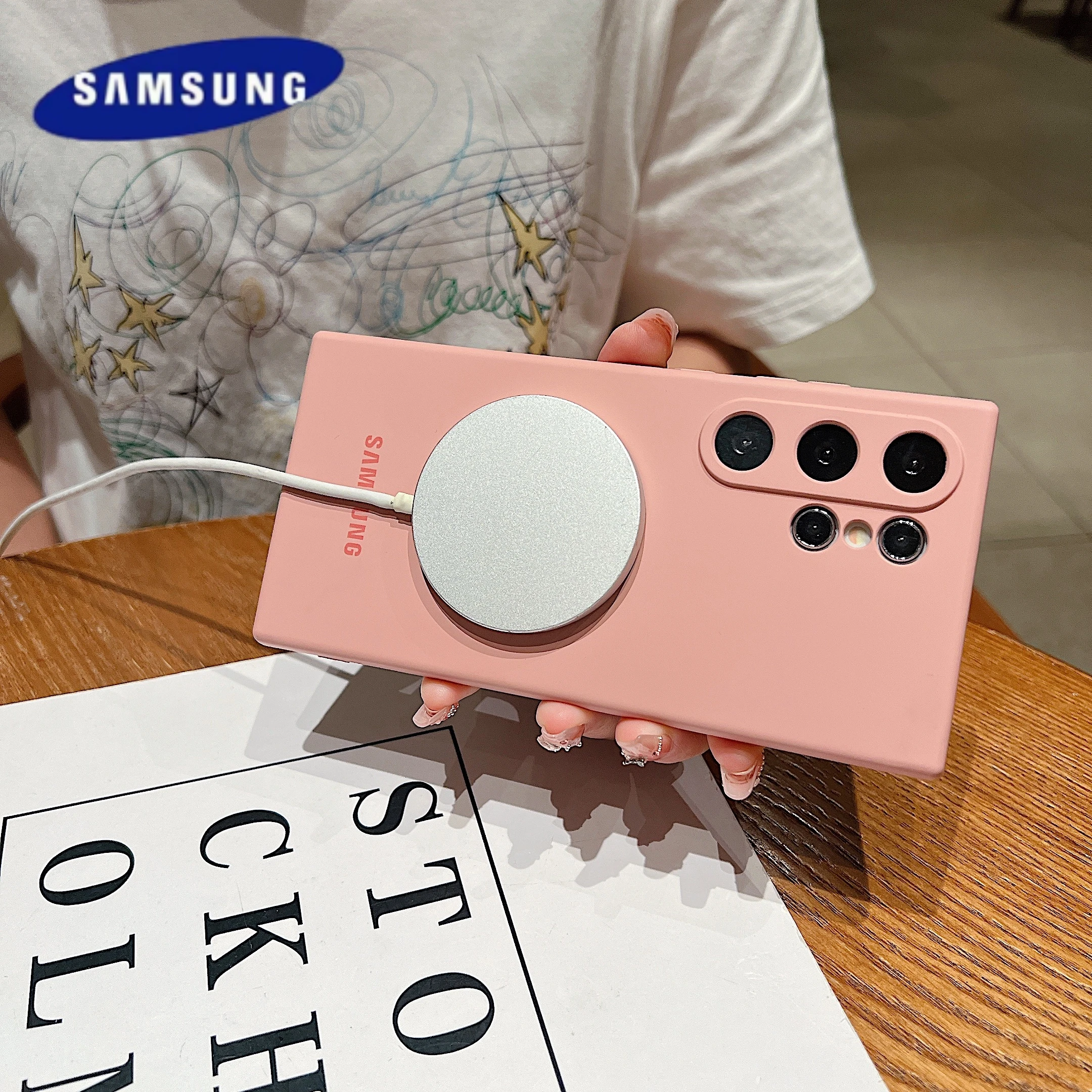 Original Liquid Silicone Soft Case Samsung Galaxy S25 Ultra S24 S23 Plus For Magsafe Magnetic Wireless Charging Protection Cover