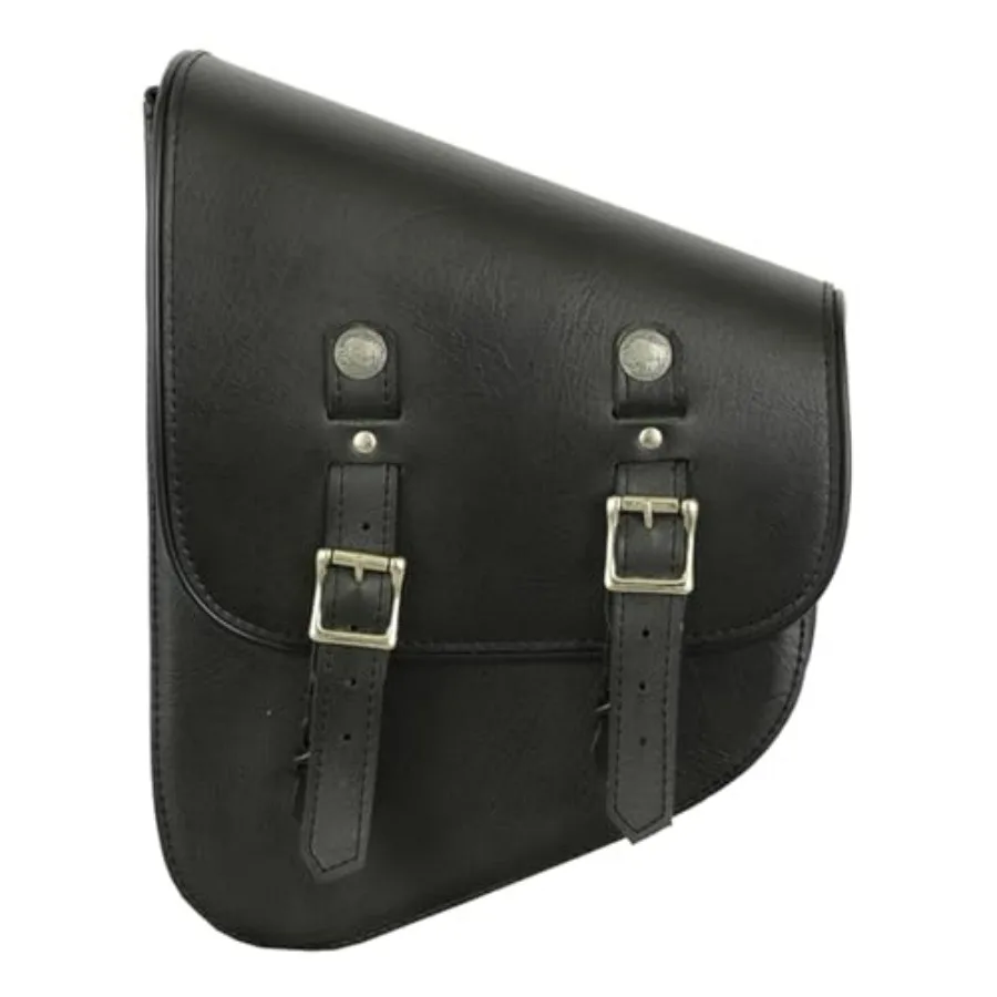 

Motorcycle Leather Swingarm Bag Black Left Side Saddle Bag Secure Tool Storage for Bike