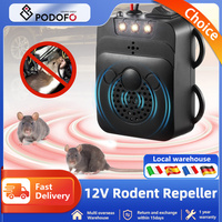 Podofo Ultrasonic Mouse Repeller 12V Professional Strong Strobe Light Electronic Car Mouse Repeller for Car