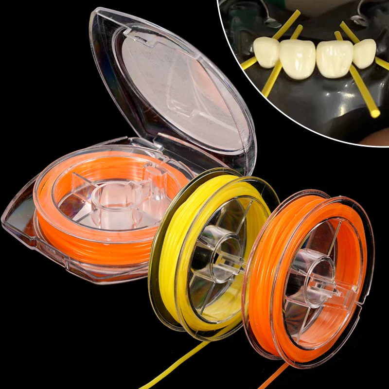 1pc Dental Rubber Dam Stabilizing Cord Dia 1.8mm Medium Elastic Wedge Line Clamps Sheets 2.1m Dentistry Material
