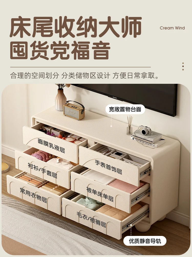 Franse Cream Air Emmer Kast Slaapkamer Locker Met Dressoir