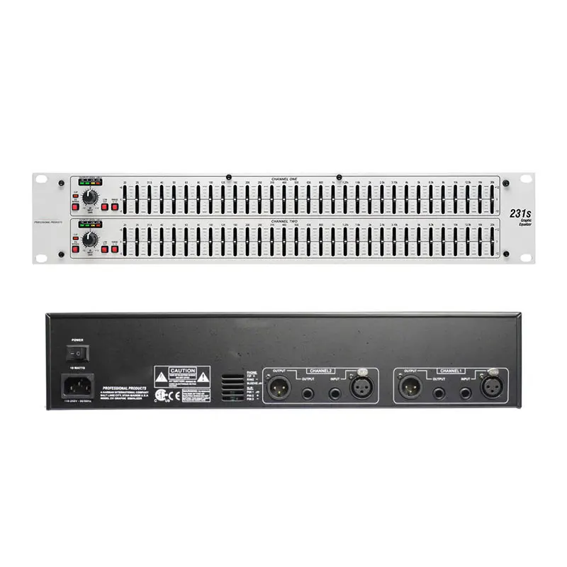 

TZT-231S 10Hz-50KHz 15W 31 Band Equalizer Professional Graphic Equalizer (with Silver Panel) for Stage