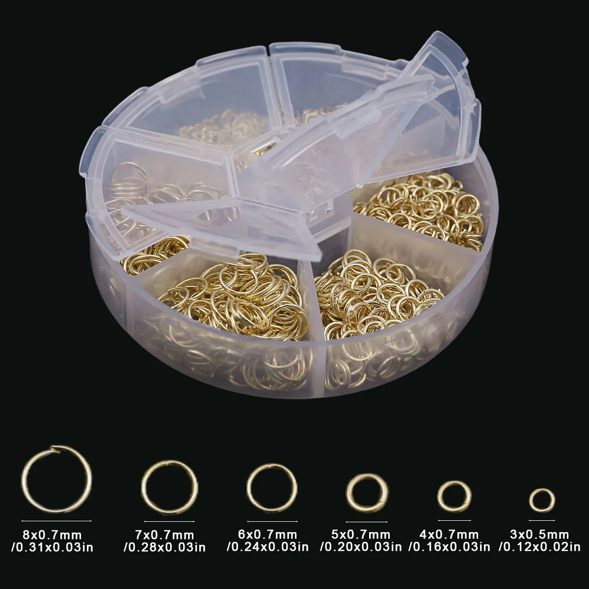 Assorted-Color Alloy Open-Ended Ring Set for Handmade DIY Jewelry Making Beaded Bracelets Necklaces Charms Accessories