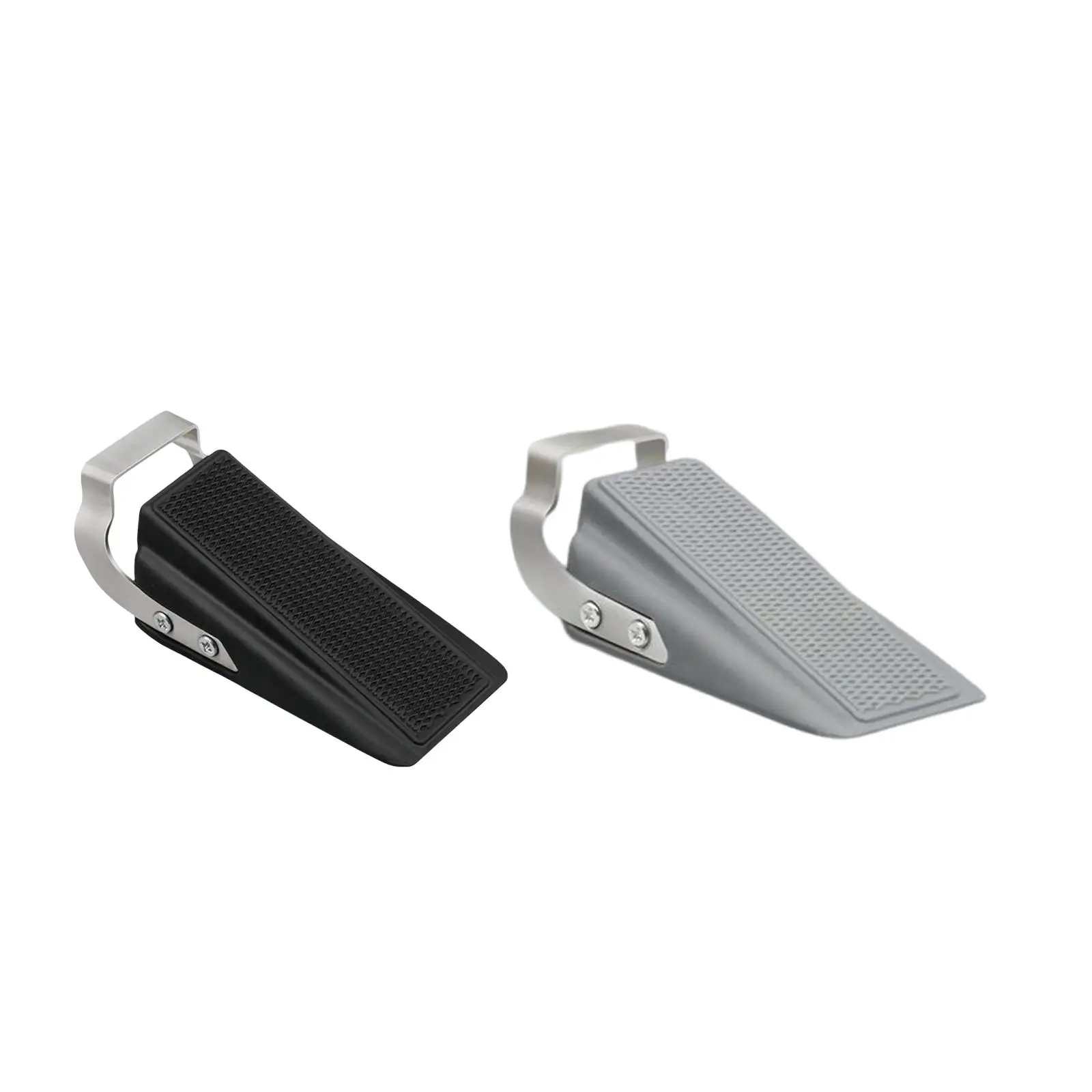 Black Door Stopper Stainless Steel Rubber Wedge Anti Pinch Door Blocker for Home Office Child Pet Safety Solution