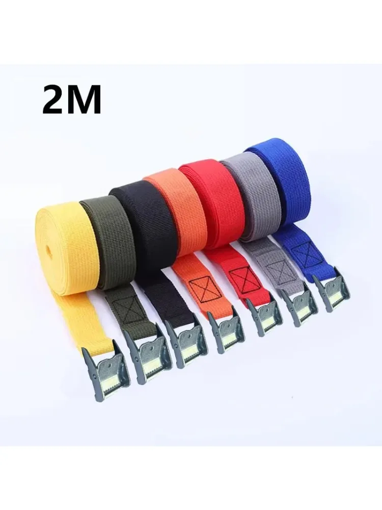AliExpress NONE 3pcs 2M Buckle Tie-Down Belt cargo straps for Car motorcycle bike With Metal Buckle Tow Rope Strong Ratchet Belt for Luggage Bag