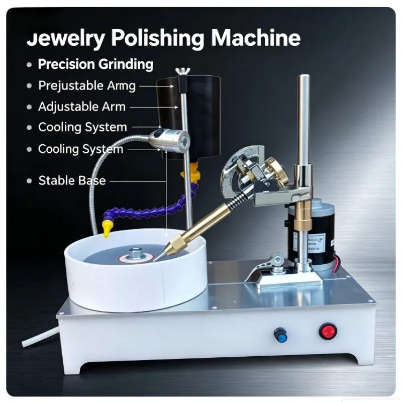 Small Gemstone Faceting Machine Jade Agate Emerald Polisher Seal Carving Electric Lapidary Jewelry Making Grinding Polishing