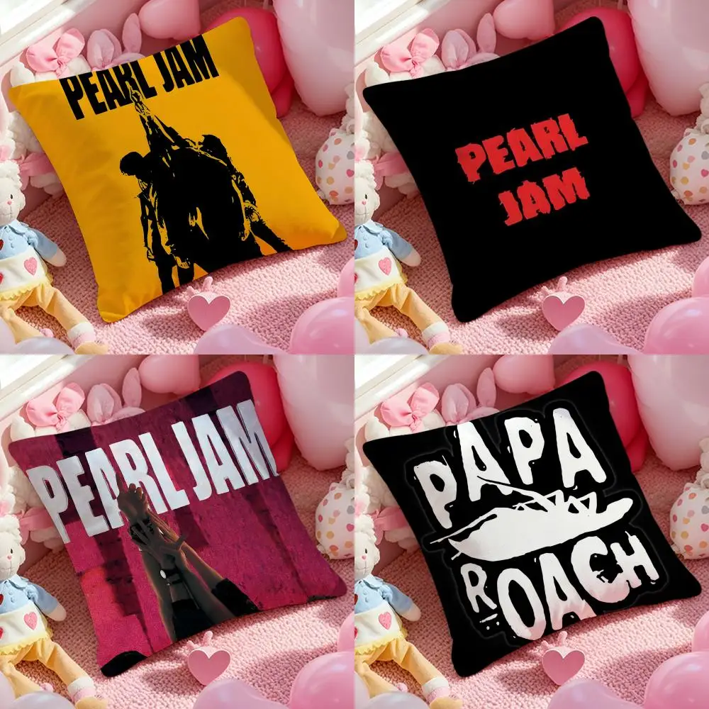 Funda de cojín P-Pearl Jam R-Rock Band, funda de almohada corta de felpa, suave y lavable, se usa principalmente para sofá, coche, 1 pieza