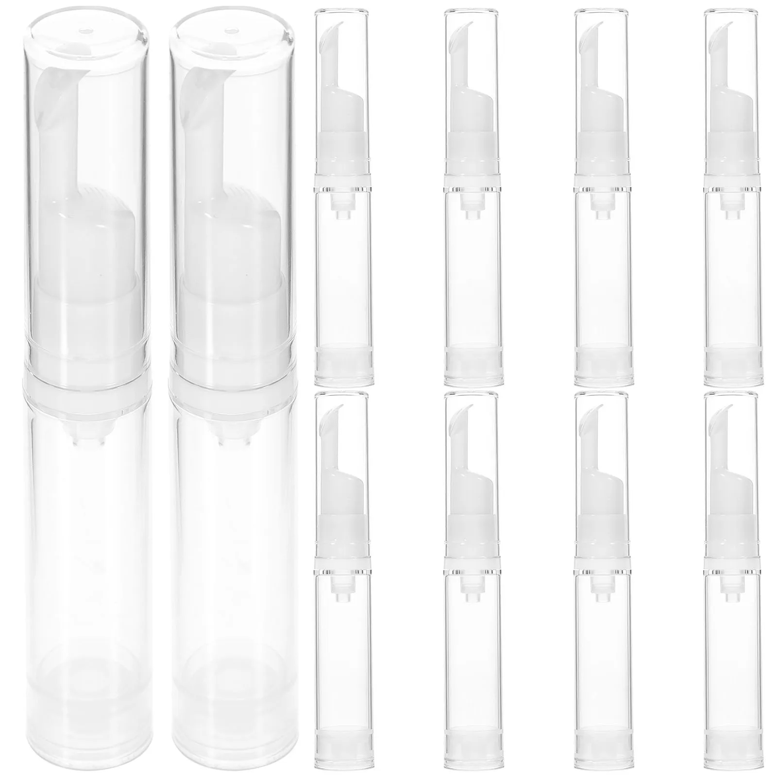 

10 pcs 10ml Airless Pump Bottles Empty Containers for Travel Mini Toiletry Foundation Liquid Portable Storage