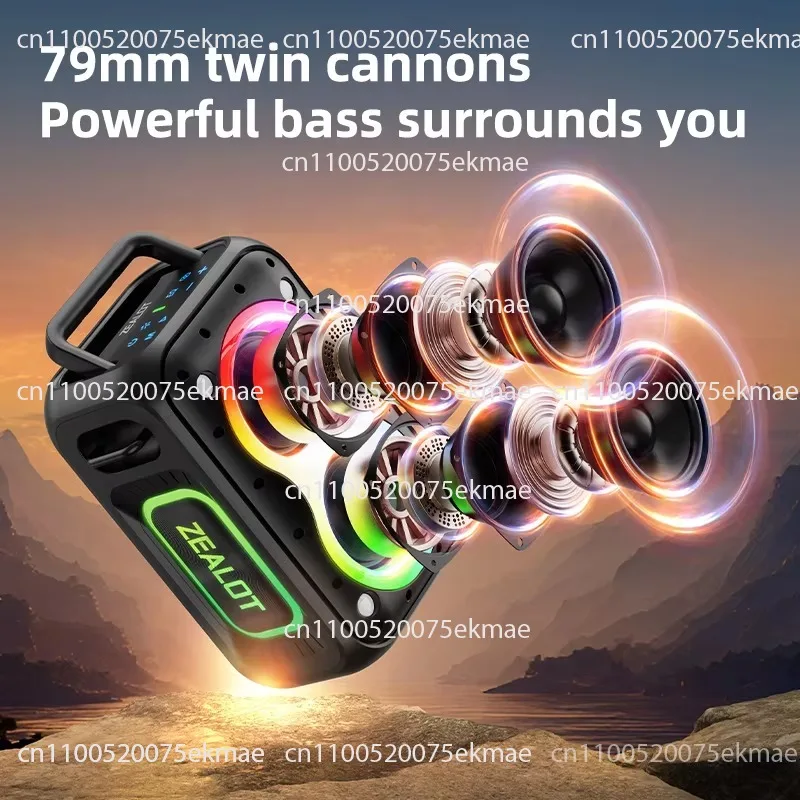 Wholesale & Retail: 60W Outdoor Portable Waterproof Speaker with RGB Light/BT5.4/Adjustable EQ for Party & Camping