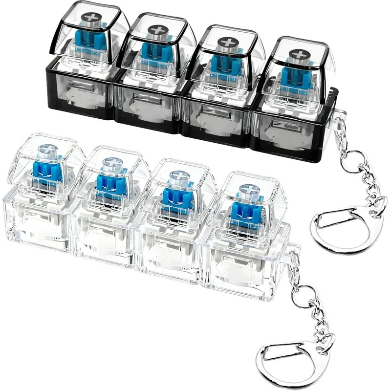 LED Keyboard Keychain Fidget Toy - Clickable Buttons Stress Relief, Portable Desk Accessory Office Decor Gift TOP NEW