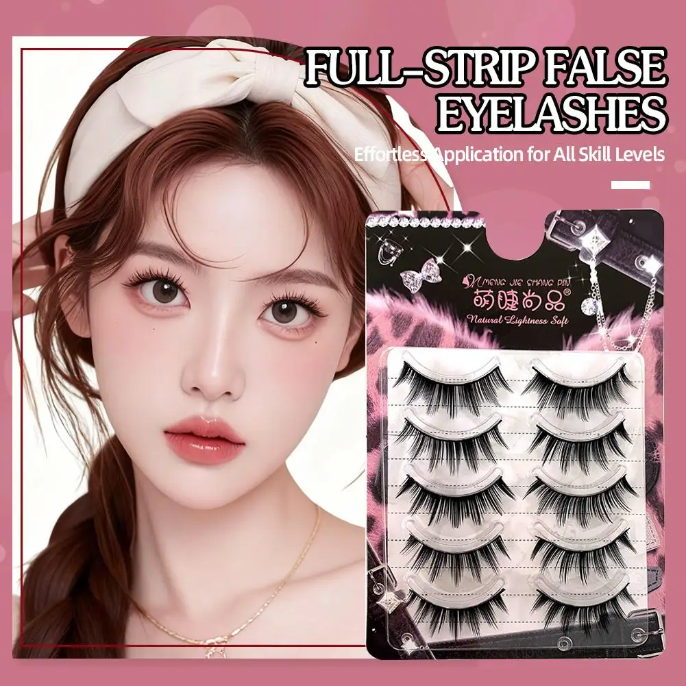 ขนตาปลอมแบบเต็มแถบ ฟูเป็นธรรมชาติ งอนแบบการ์ตูน สำหรับมือใหม่ ต่อขนตา อุปกรณ์แต่งหน้า E3W3