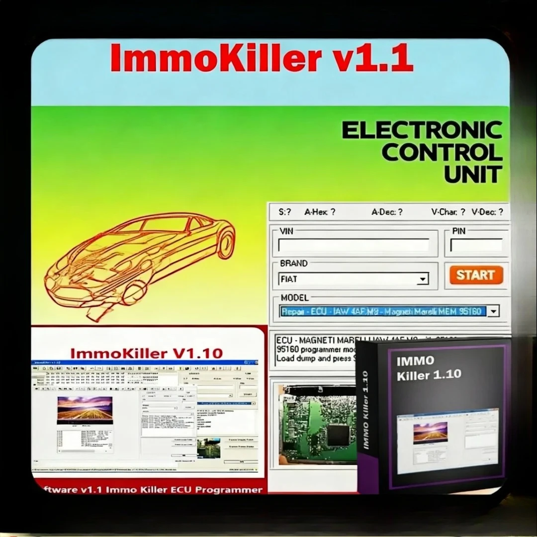 

Latest Version Car Tools ImmoKiller V1.10 IMMO off Software V1.1 ECU Programmer Tool for Car Repair Immobilizer Passing Tool