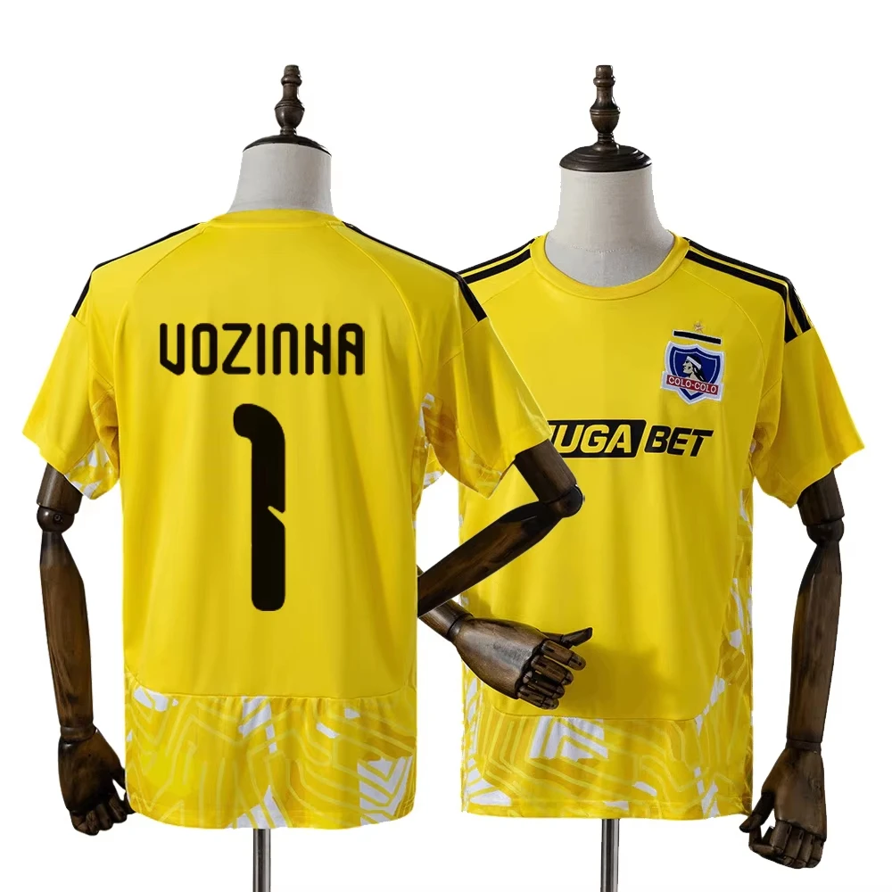 Colo-Colo Vozinha GK Football Jersey T-shirt, Men Summer 3D Sports Training Shirt Breathable Quick Drying Sweatshirt Shirt