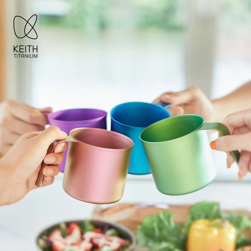 

400ml Keith Colorful Titanium Cup, Seamless Rolled-Rim for Easy Cleaning, Must-Have Ultimate Camping Cup for Explorers, No Bacte