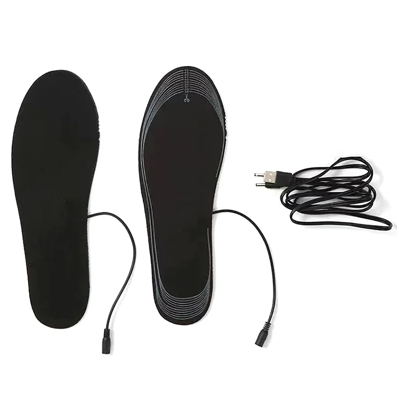 1Pair USB Heated Shoe Insoles  Foot Warming Pad Feet Warmer Sock Pad Winter Outdoor Sports Heating Insole Warm Cushion