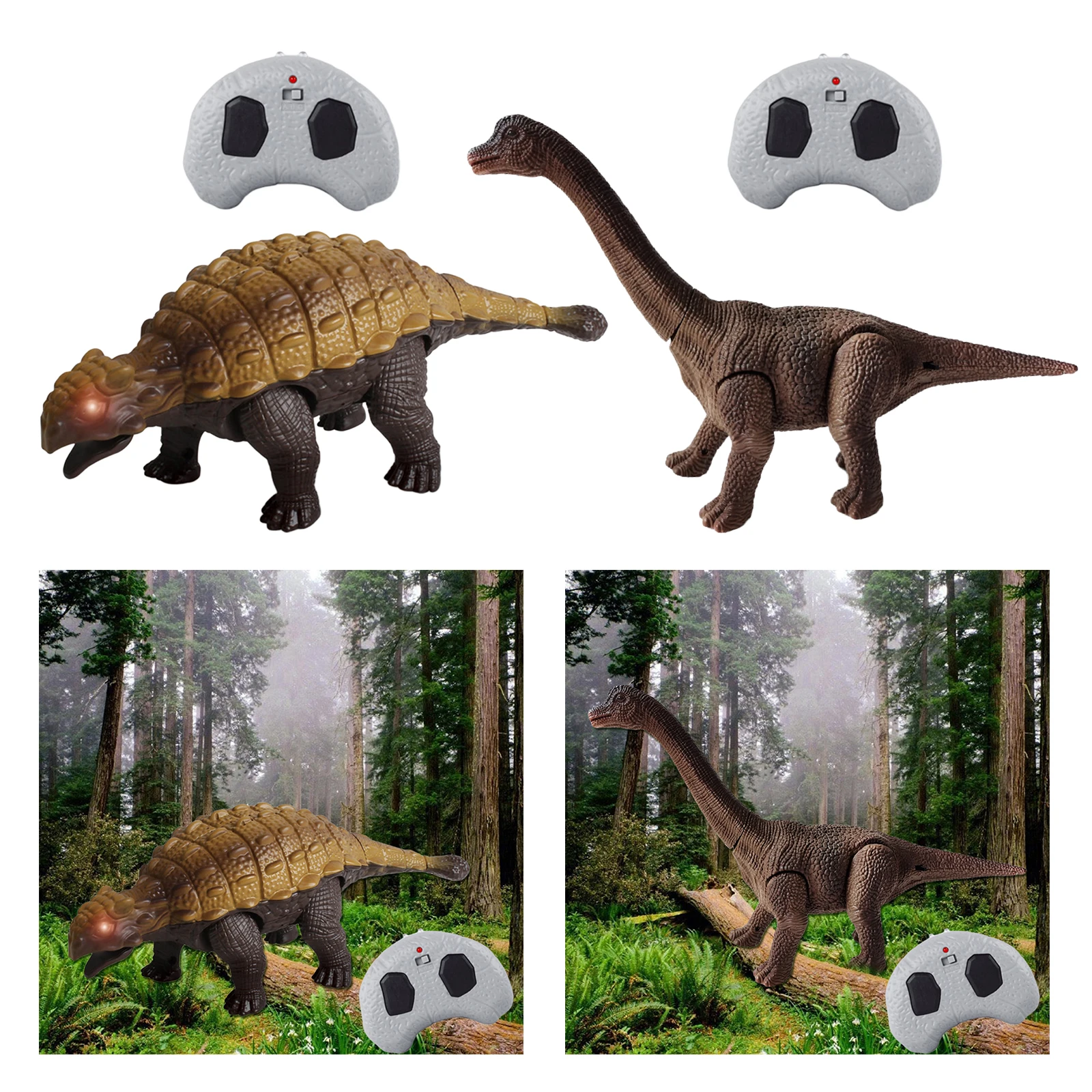 Realistic Kids Remote Control Dinosaur Robot Dinosaur Action Figure Electronic Toys Walking for 3+ Year Old