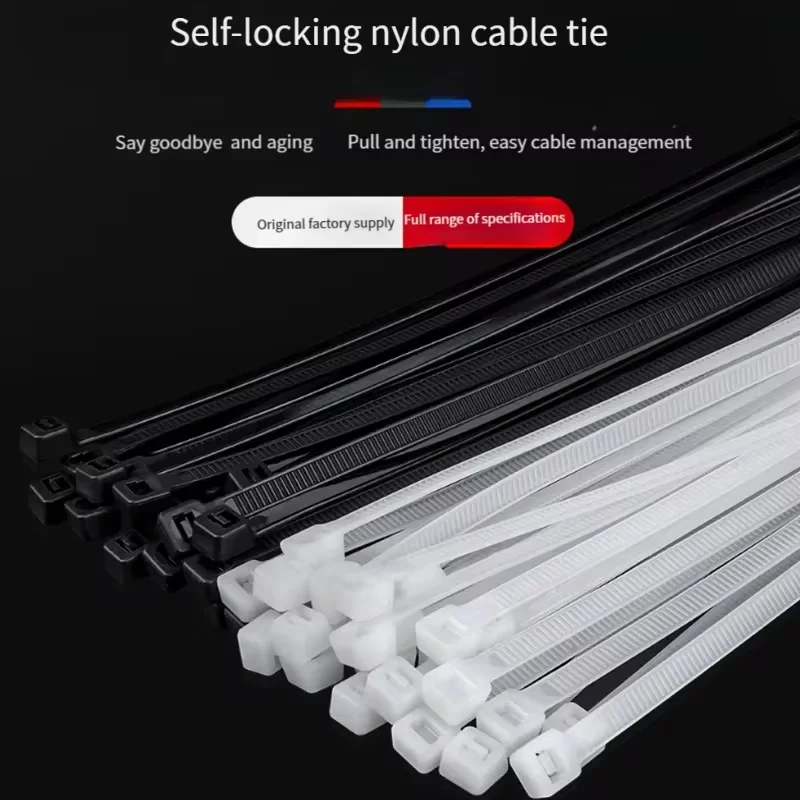 50Pcs Nylon Cable Ties Self Locking Heavy Duty Plastic Zip Ties for Home Garden Office Wire Management Cable Organization