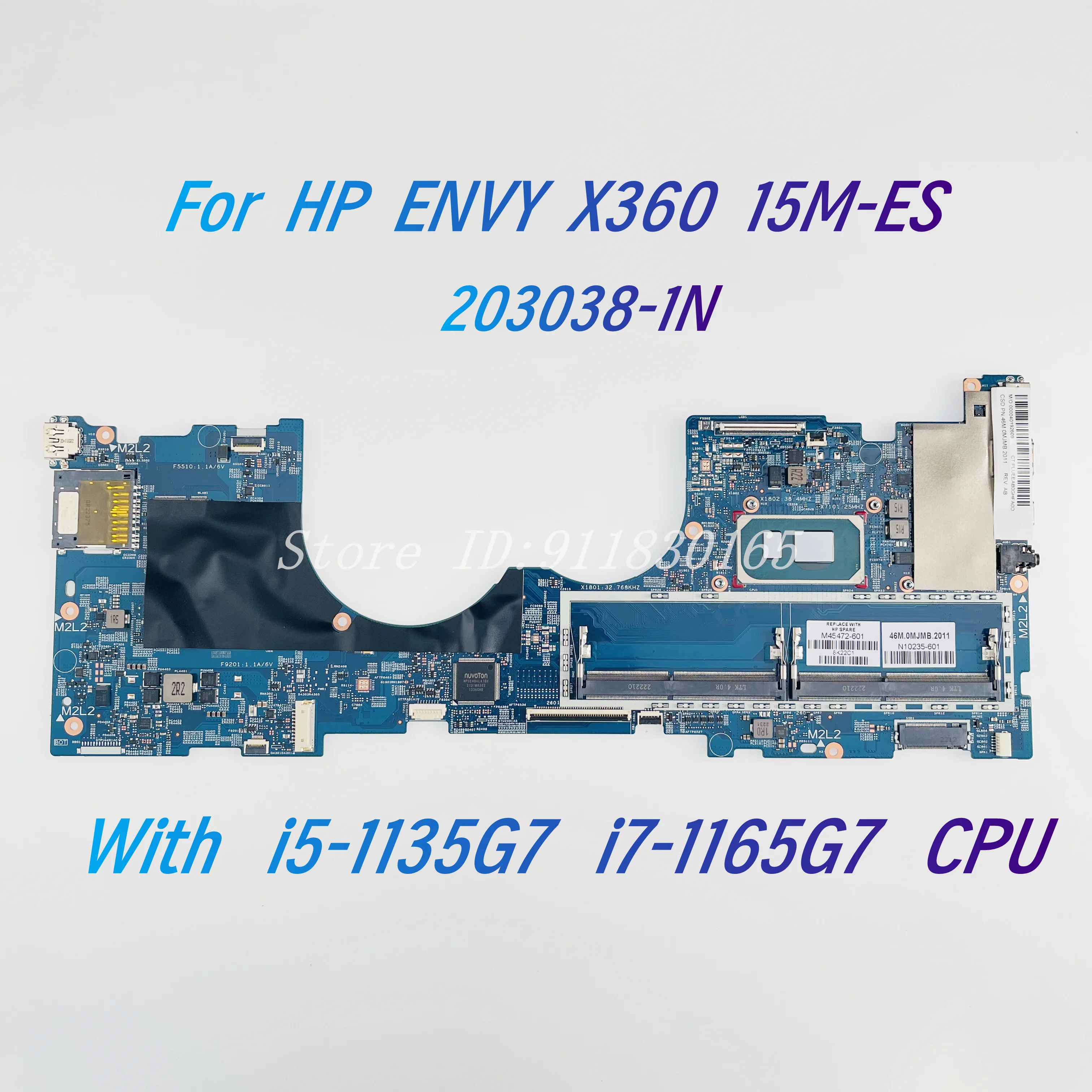 203038-1N For HP ENVY X360 15-ES 15M-ES Laptop Motherboard With i5-1135G7 i7-1165G7 CPU DDR4 M45472-601 M45473-601 Mainboard