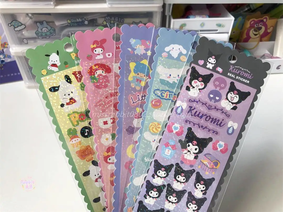 Korean Cute Animal Laser Sticker Diy Scrapbooking Idol Card Happy Planning Stationery Decoration Sticker Kawaii Supplies