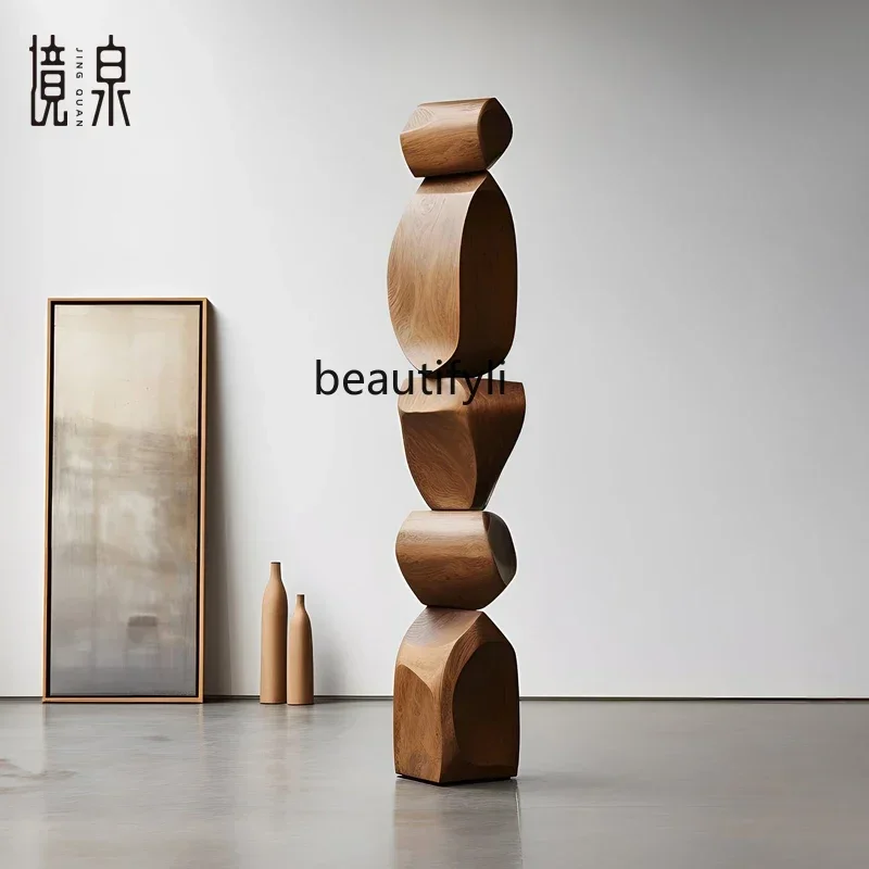 

YH3 Abstract wood carving floor ornaments, clubhouse sales office, living room entrance, decorative art sculpture installation