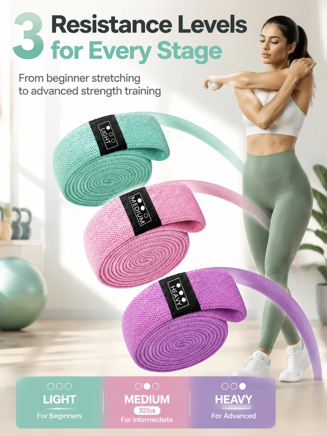 Long Stretch Bands, Narrow Resistance Bands, Home Fitness Resistance Band Set, Elastic Training Bands, Suitable for Beginners and Professionals, Full-Body Training Bands, for Yoga, Pilates, and Strength Training, for Fitness Enthusiasts, Suitable for Both Men and Women