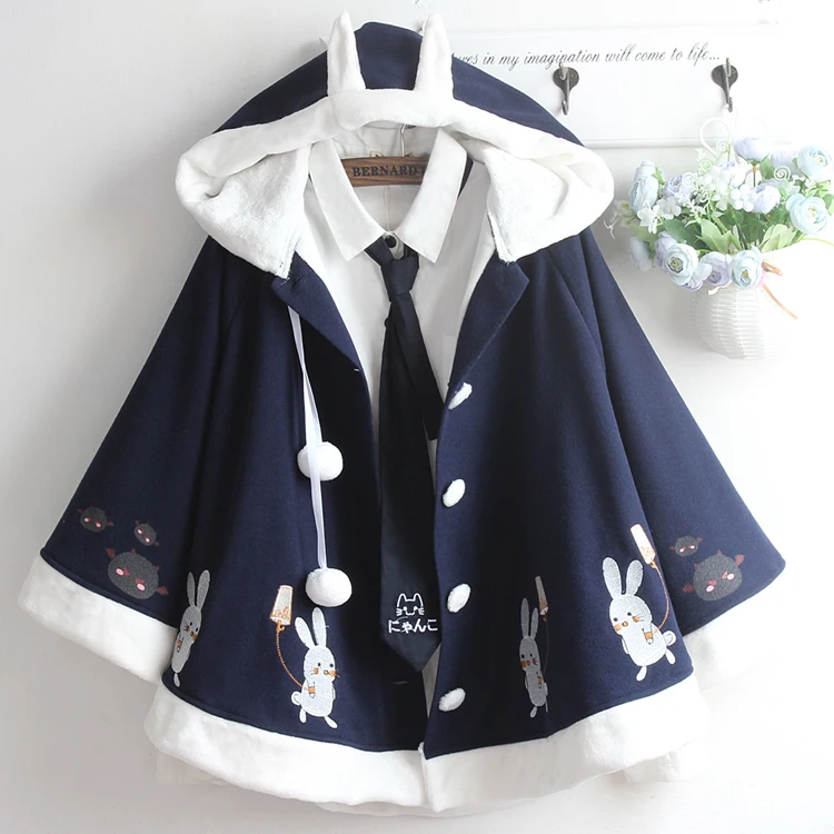 

Утепленное шерстяное пальто-накидка унисекс с капюшоном и рукавами «летучая мышь» для мужчин и женщин, зимнее, теплое, на флисовой подкладке, цвет «Демонический молочный чай»