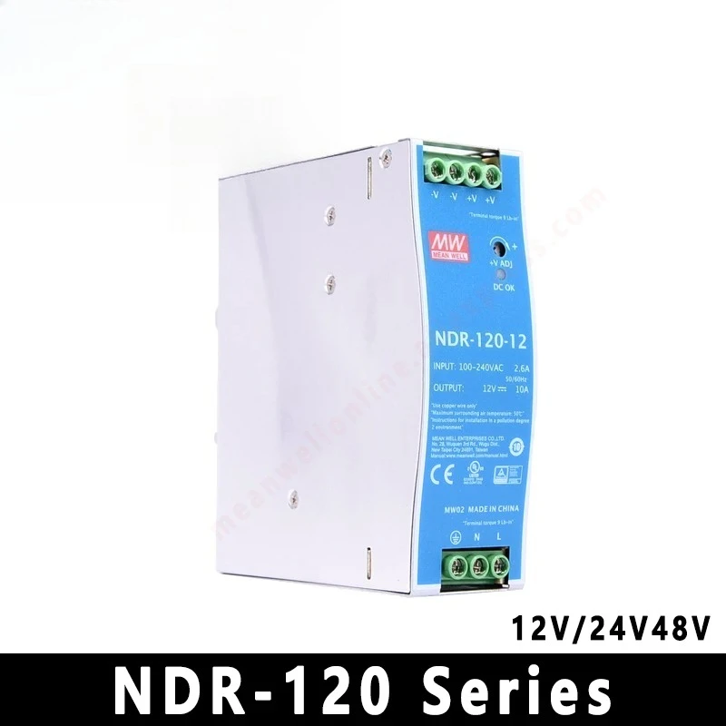 NDR-75/120/240 Series meanwell Din Rail Power Supply 12V/24V/48V AC/DC Single Output Industrial