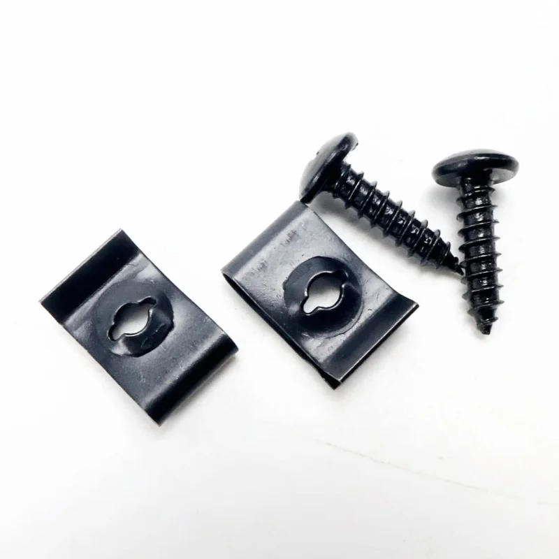 20Pcs Mixed Car Metal Screw Tapping Fastener Clip U-Type Clip with Screw Anti-rust Protection Clip Screw Buckle Iron Sheet